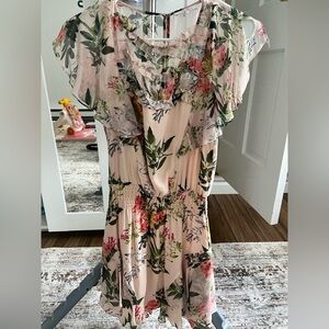 Parker Floral Maxi Dress in Cream and Pink